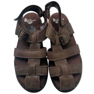 Dr Martens Sailor Fisherman Sandals Kids US 3 Brown Leather Docs Unisex Summer